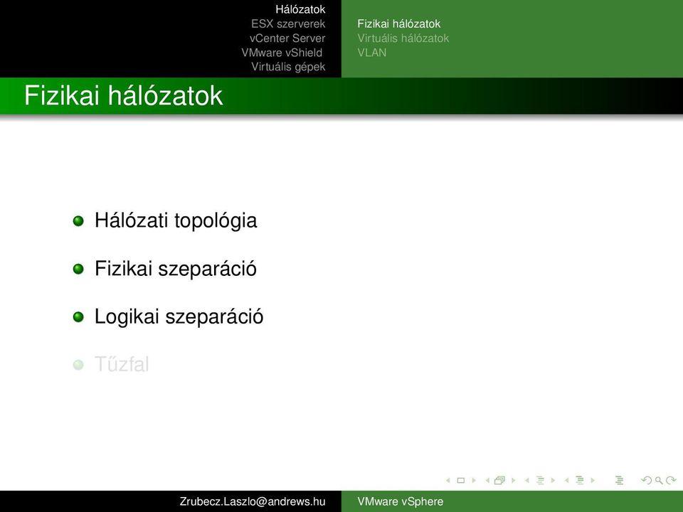 VLAN Hálózati topológia