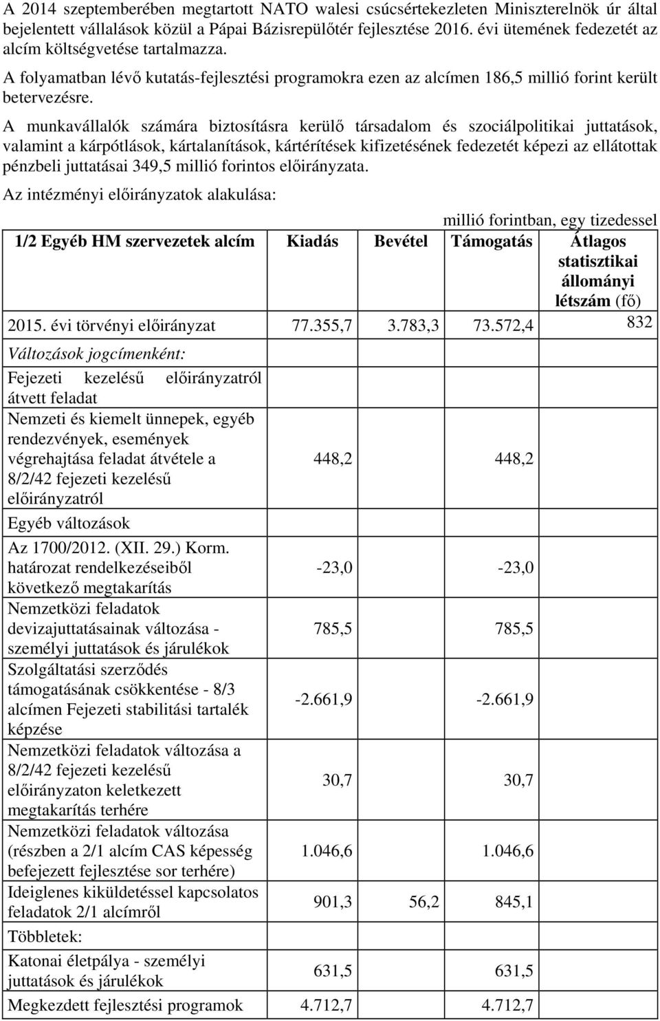 A munkavállalók számára biztosításra kerülő társadalom és szociálpolitikai juttatások, valamint a kárpótlások, kártalanítások, kártérítések kifizetésének fedezetét képezi az ellátottak pénzbeli