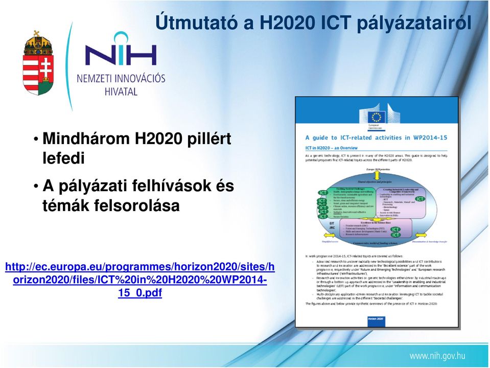 H2020 pillért lefedi A