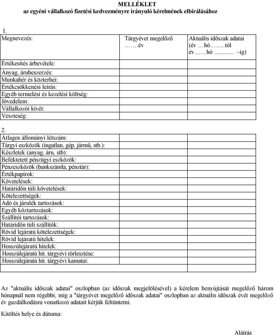 Átlagos állományi létszám: Tárgyi eszközök (ingatlan, gép, jármű, stb.