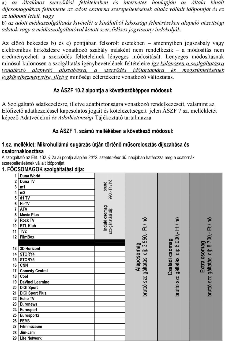 szerepeltetésének általa vállalt időpontját és ez az időpont letelt, vagy b) az adott médiaszolgáltatás kivételét a kínálatból lakossági felméréseken alapuló nézettségi adatok vagy a