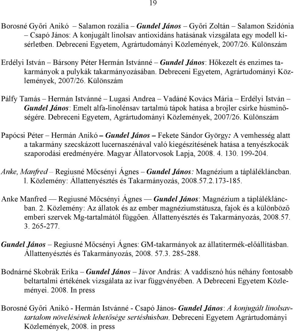 Debreceni Egyetem, Agrártudományi Közlemények, 2007/26.