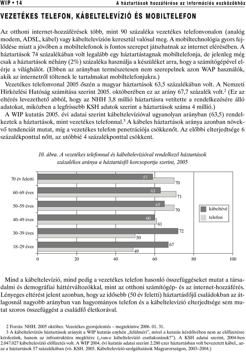 A háztartások 74 százalékában volt legalább egy háztartástagnak mobiltelefonja, de jelenleg még csak a háztartások néhány (2%) százaléka használja a készüléket arra, hogy a számítógépével elérje a