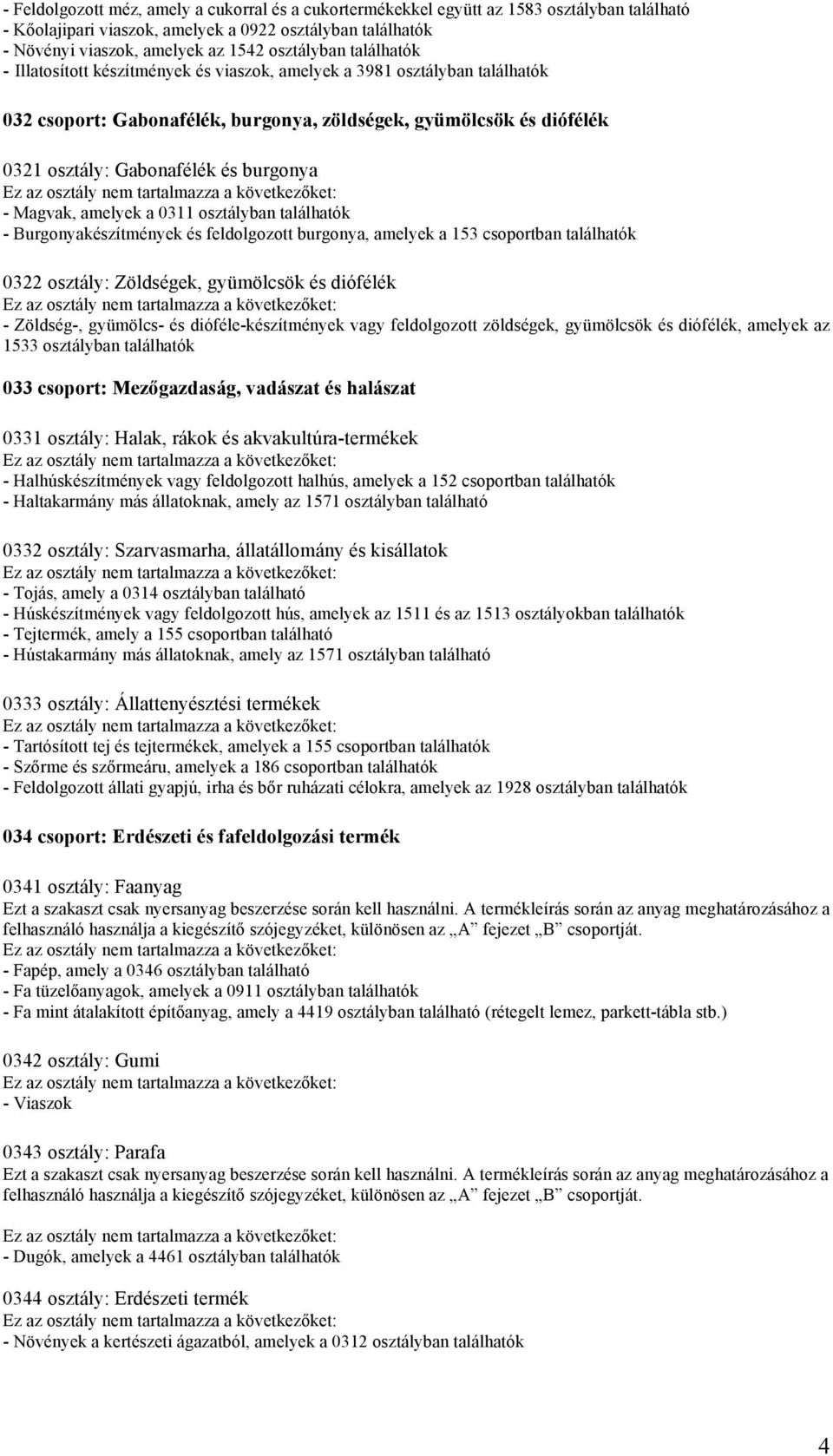 osztályban - Burgonyakészítmények és feldolgozott burgonya, amelyek a 153 csoportban 0322 osztály: Zöldségek, gyümölcsök és diófélék - Zöldség-, gyümölcs- és dióféle-készítmények vagy feldolgozott