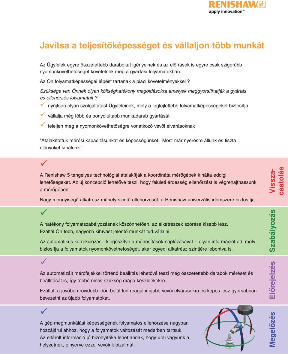 nyújtson olyan szolgáltatást Ügyfeleinek, mely a legfejlettebb folyamatképességeket biztosítja vállalja még több és bonyolultabb munkadarab gyártását feleljen meg a nyomonkövethetőségre vonatkozó