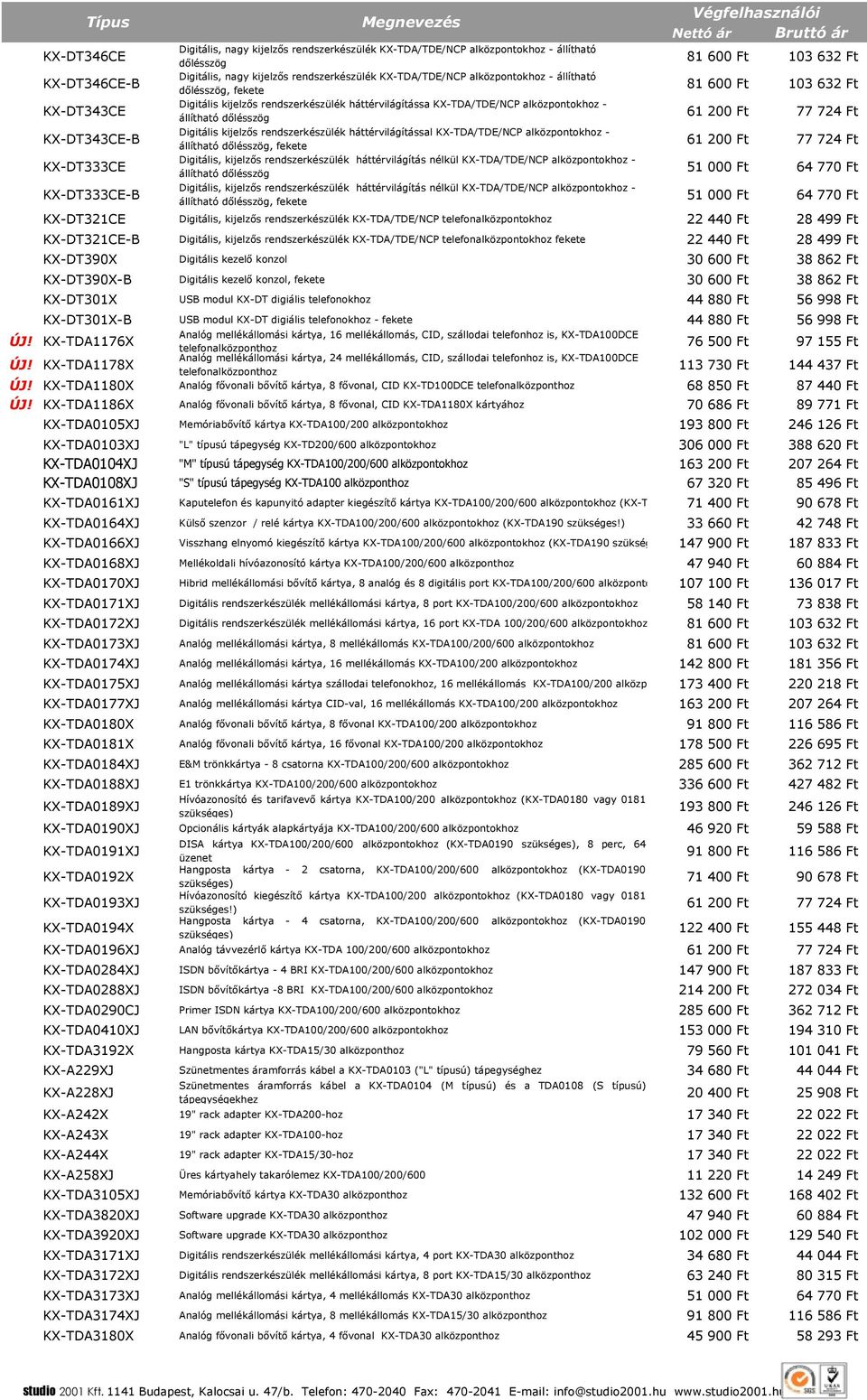 kijelzıs rendszerkészülék háttérvilágítással KX-TDA/TDE/NCP alközpontokhoz - állítható dılésszög, fekete Digitális, kijelzıs rendszerkészülék háttérvilágítás nélkül KX-TDA/TDE/NCP alközpontokhoz -