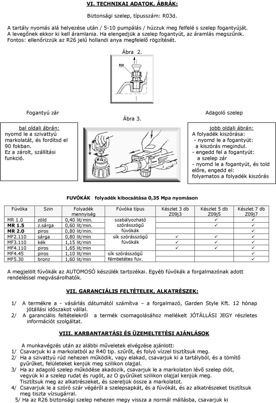 Fogantyú zár bal oldali ábrán: nyomd le a szivattyú markolatát, és fordítsd el 90 fokban. Ez a zárolt, szállítási funkció. Ábra 3.