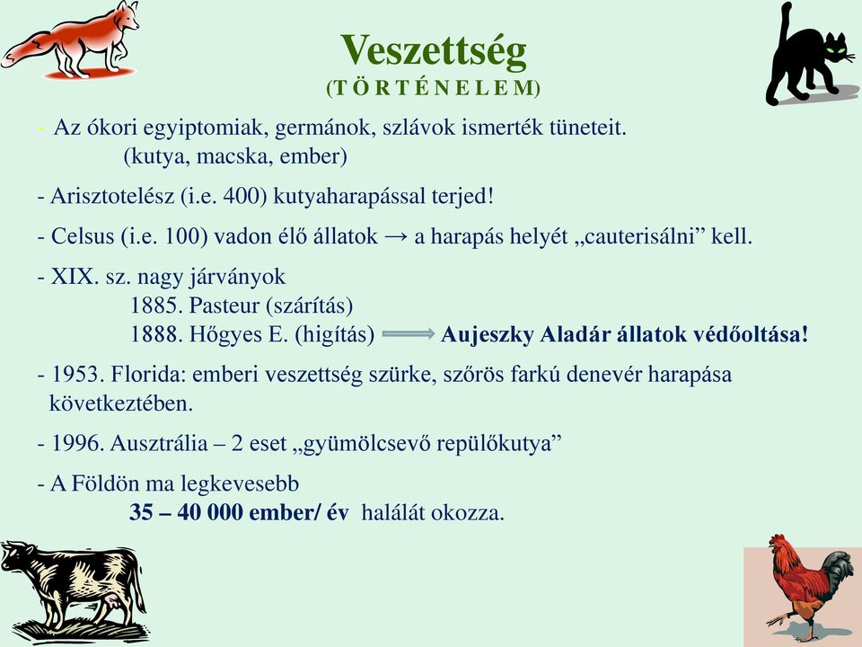 Hőgyes E. (higítás) Aujeszky Aladár állatok védőoltása! - 1953.