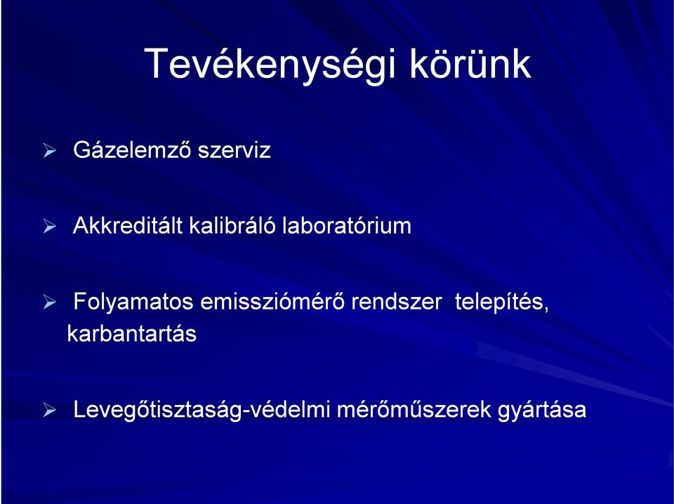 emissziómérő rendszer telepítés, karbantartás