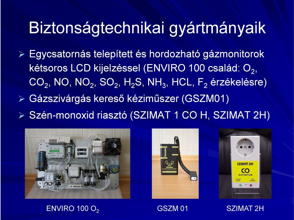 2, SO 2, H 2 S, NH 3, HCL, F 2 érzékelésre) Gázszivárgás kereső kéziműszer