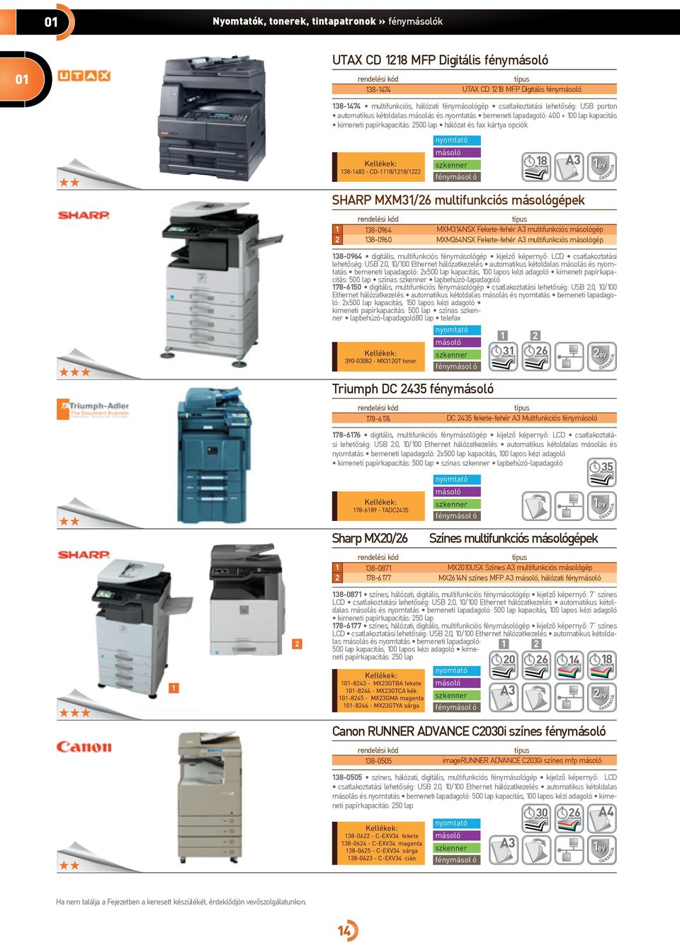 multifunkciós gépek 38-0964 38-0960 MXM34NSX Fekete-fehér A3 multifunkciós gép MXM64NSX Fekete-fehér A3 multifunkciós gép 38-0964 digitális, multifunkciós fénygép kijelző képernyő: LCD