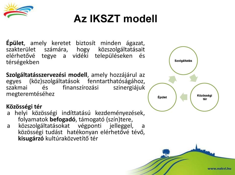 szakmai és finanszírozási szinergiájuk megteremtéséhez Közösségi tér a helyi közösségi indíttatású kezdeményezések, folyamatok befogadó,