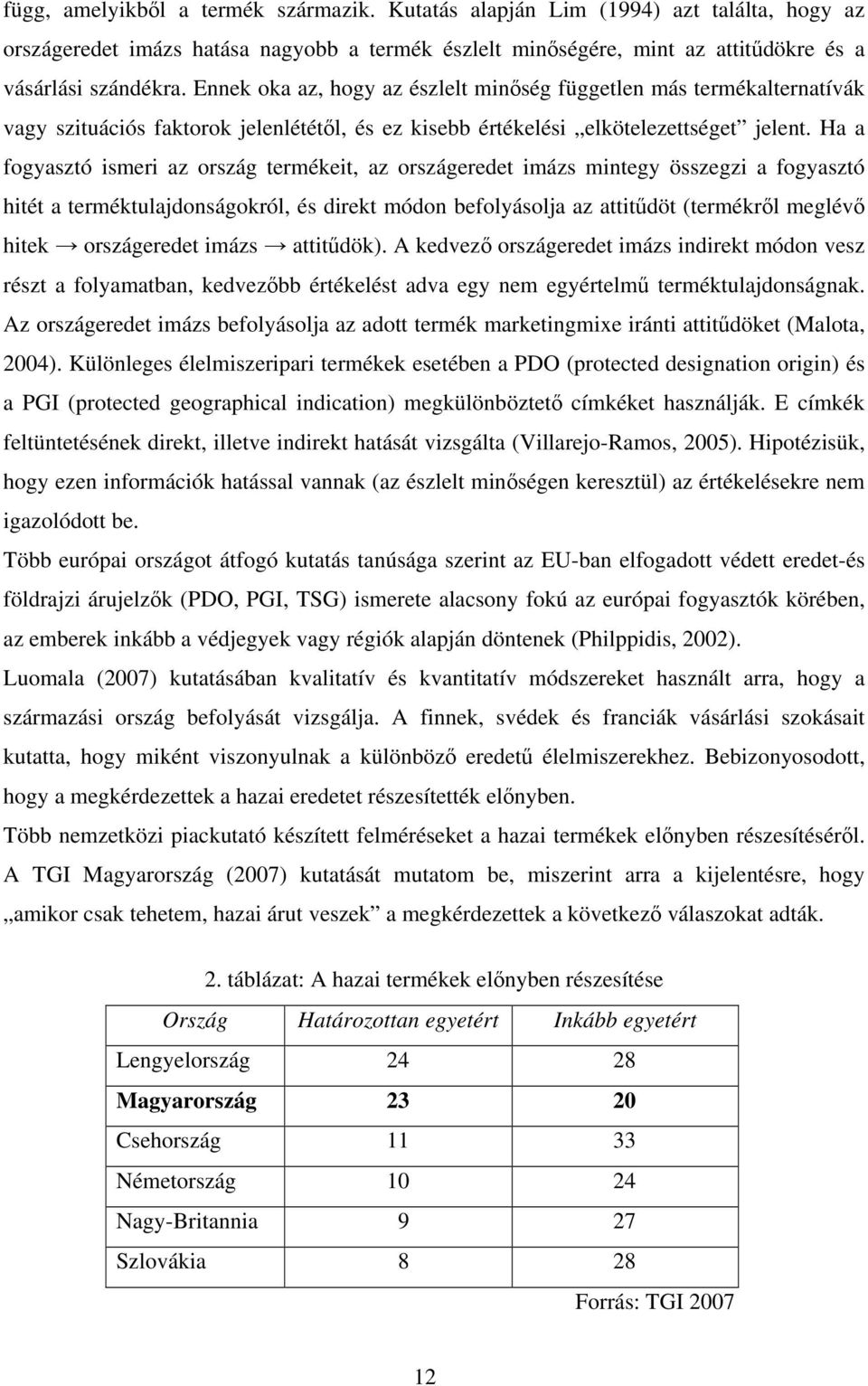Ha a fogyasztó ismeri az ország termékeit, az országeredet imázs mintegy összegzi a fogyasztó hitét a terméktulajdonságokról, és direkt módon befolyásolja az attitűdöt (termékről meglévő hitek