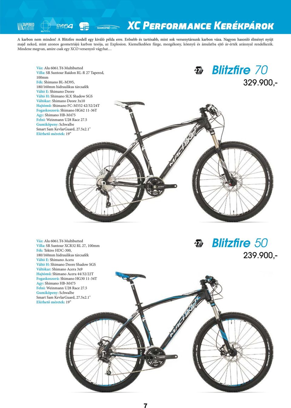 T6 Multibutted Villa: SR Suntour Raidon RL-R 27 Tapered, 100mm Fék: Shimano BL-M395, 180/160mm hidraulikus tárcsafék Váltó E: Shimano Deore Váltó H: Shimano SLX Shadow SGS Váltókar: Shimano Deore