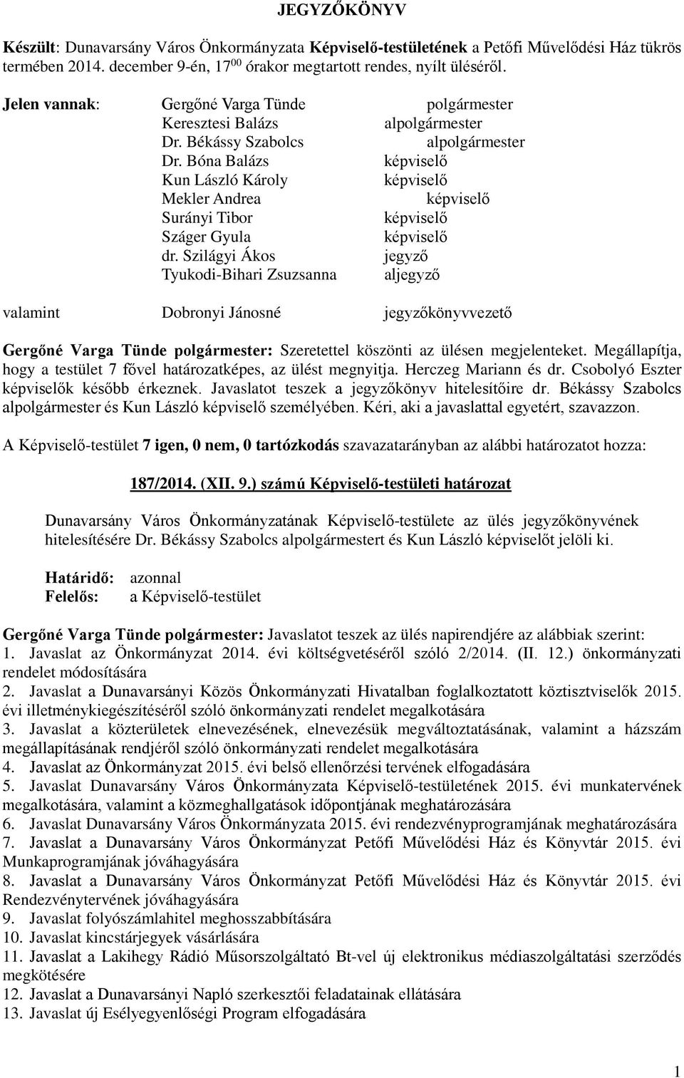 Bóna Balázs képviselő Kun László Károly képviselő Mekler Andrea képviselő Surányi Tibor képviselő Száger Gyula képviselő dr.