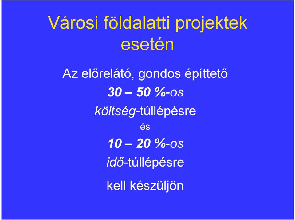 50 %-os költség-túllépésre és 10