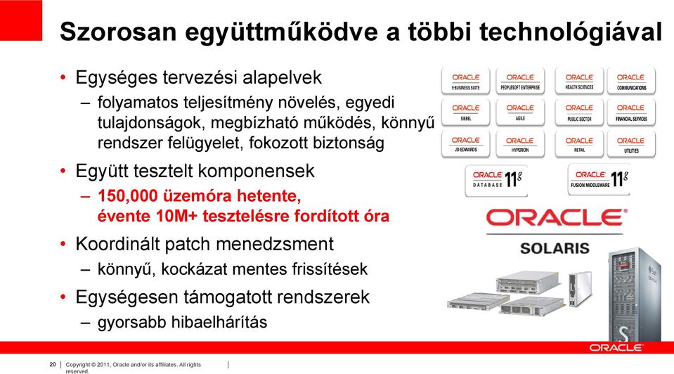 150,000 üzemóra hetente, évente 10M+ tesztelésre fordított óra Koordinált patch menedzsment könnyű, kockázat mentes