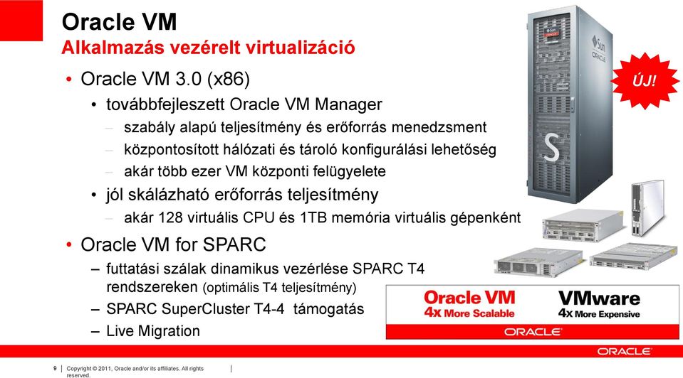 konfigurálási lehetőség akár több ezer VM központi felügyelete jól skálázható erőforrás teljesítmény akár 128 virtuális CPU és 1TB memória