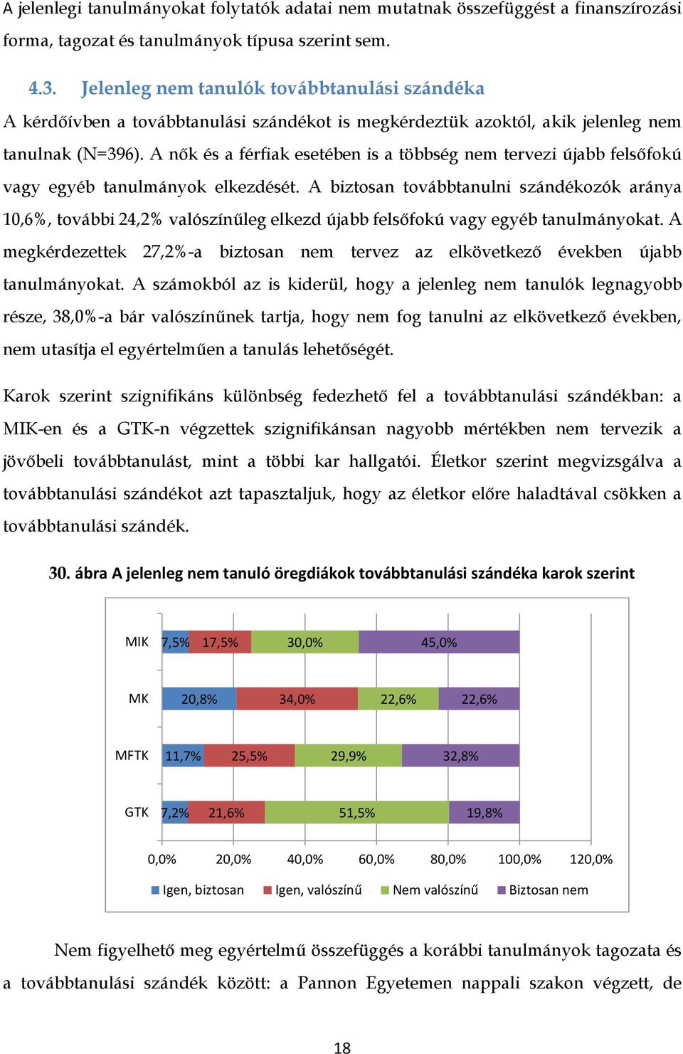 A nők és a férfiak esetében is a többség nem tervezi újabb felsőfokú vagy egyéb tanulmányok elkezdését.