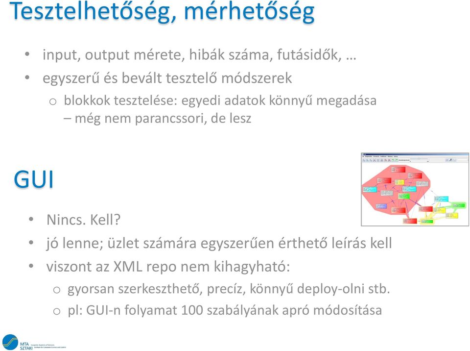 Kell? jó lenne; üzlet számára egyszerűen érthető leírás kell viszont az XML repo nem kihagyható: o