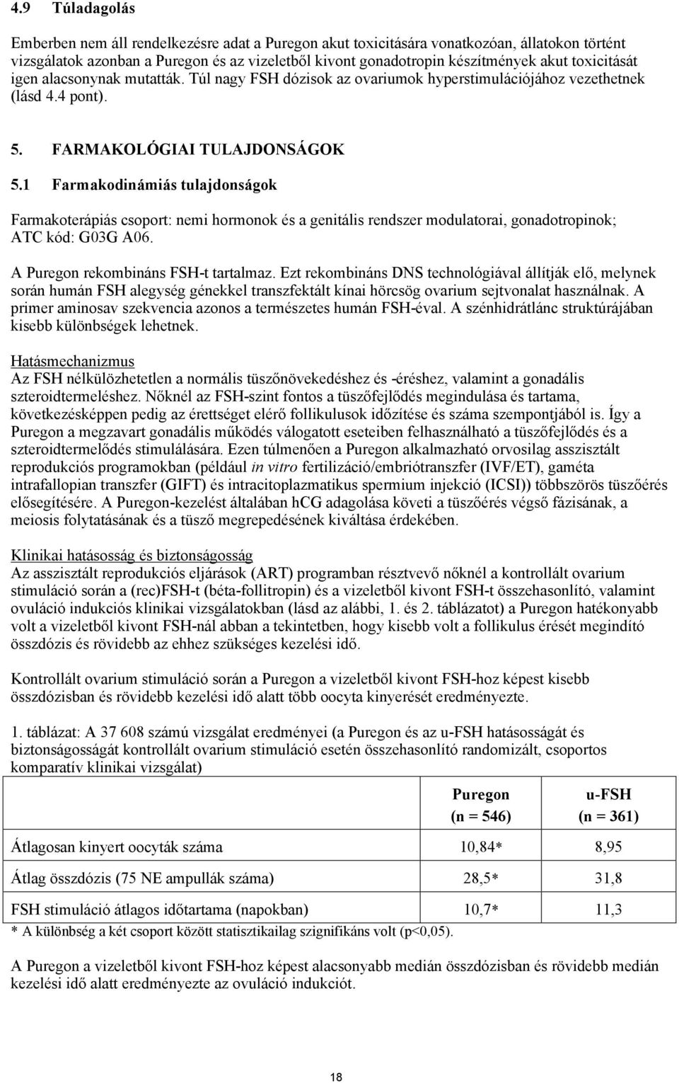 1 Farmakodinámiás tulajdonságok Farmakoterápiás csoport: nemi hormonok és a genitális rendszer modulatorai, gonadotropinok; ATC kód: G03G A06. A Puregon rekombináns FSH-t tartalmaz.