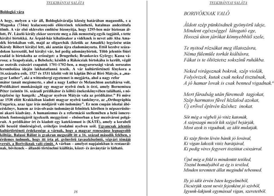 Az Árpád-ház kihalásakor a vidéknek is nevet adó Aba Amadék birtokában volt, majd az oligarchák (köztük az Amadék) legyőzése után Károly Róbert királyé lett, aki azután újra eladományozta.