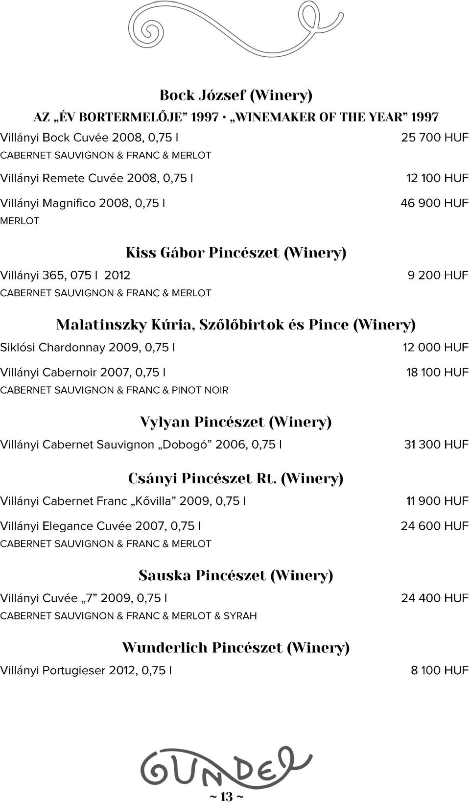 és Pince (Winery) Vylyan Pincészet (Winery) Csányi Pincészet Rt.