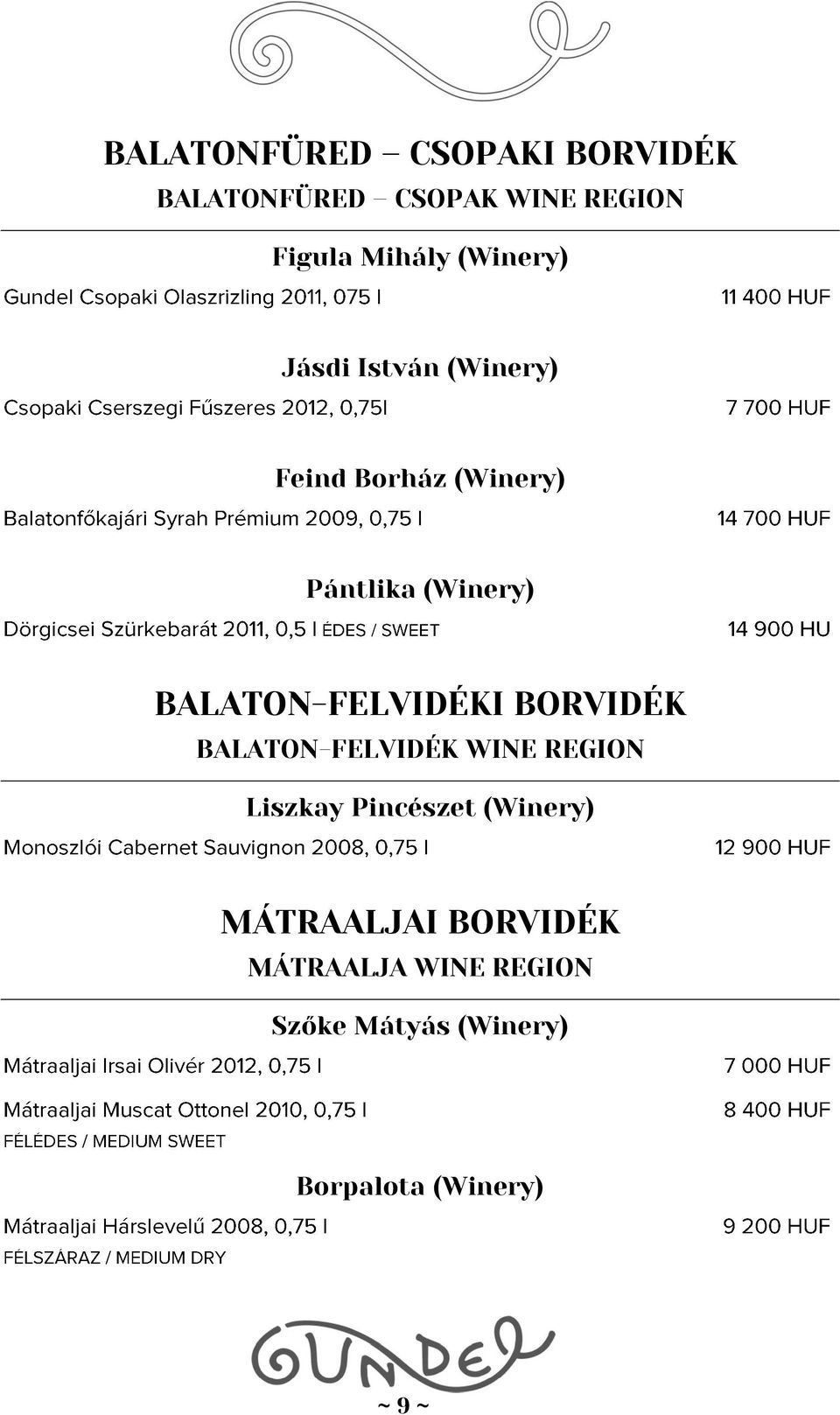 BALATON-FELVIDÉKI BORVIDÉK BALATON-FELVIDÉK WINE REGION Liszkay Pincészet