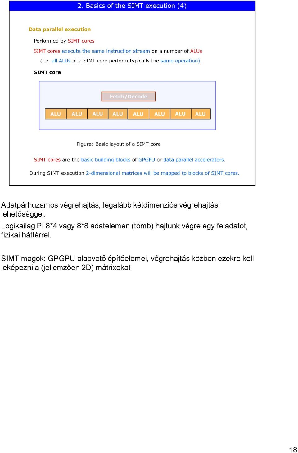 Logikailag Pl 8*4 vagy 8*8 adatelemen (tömb) hajtunk végre egy