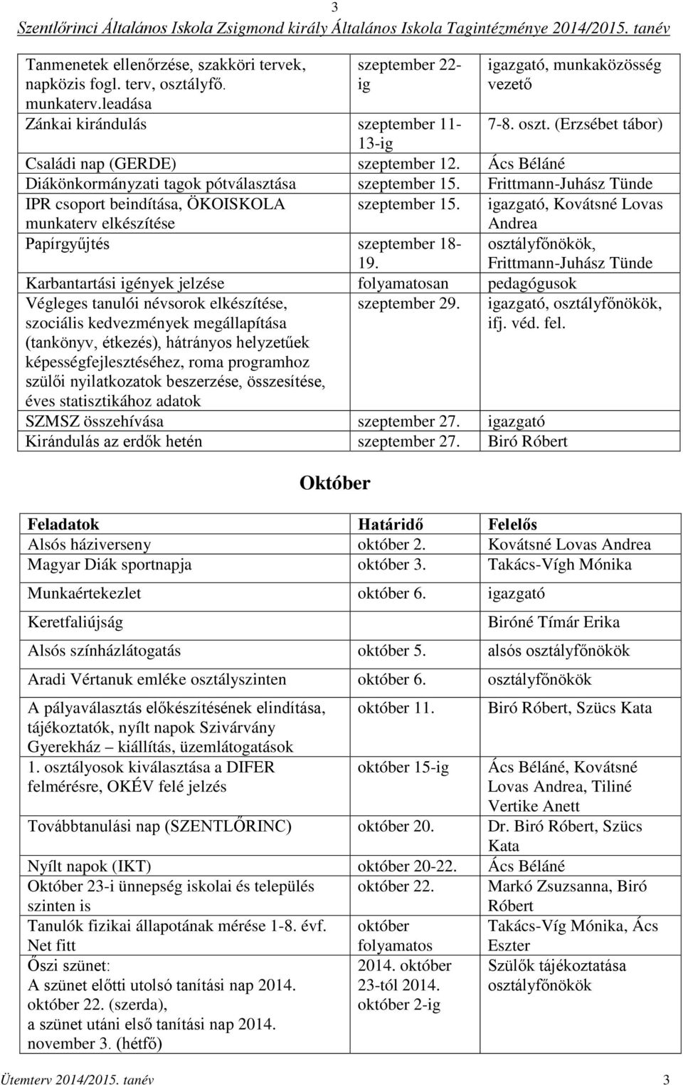 igazgató, Kovátsné Lovas Andrea Papírgyűjtés szeptember 18-19.