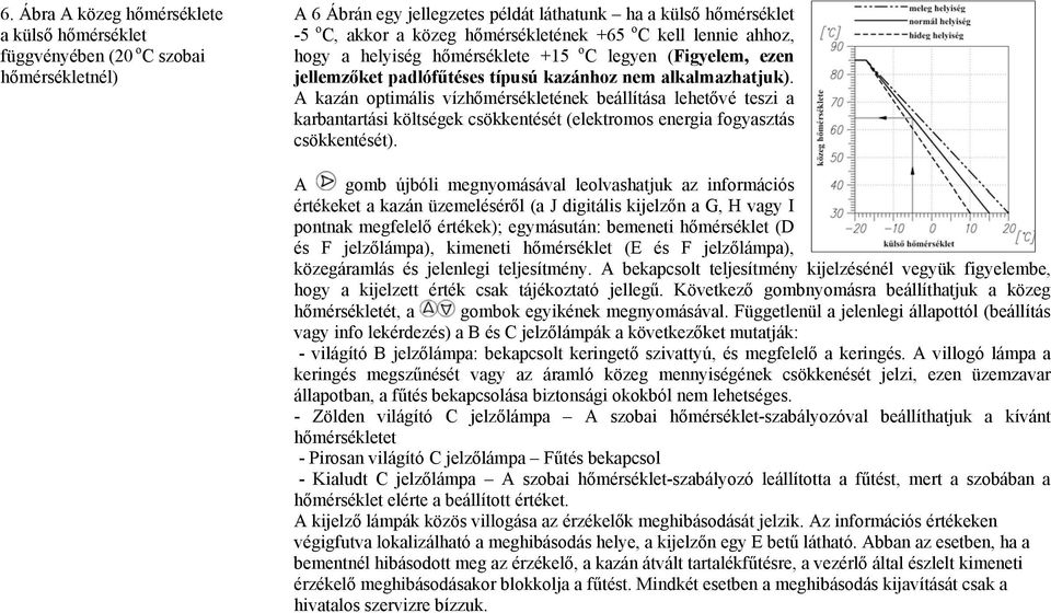 A kazán optimális vízhőmérsékletének beállítása lehetővé teszi a karbantartási költségek csökkentését (elektromos energia fogyasztás csökkentését).