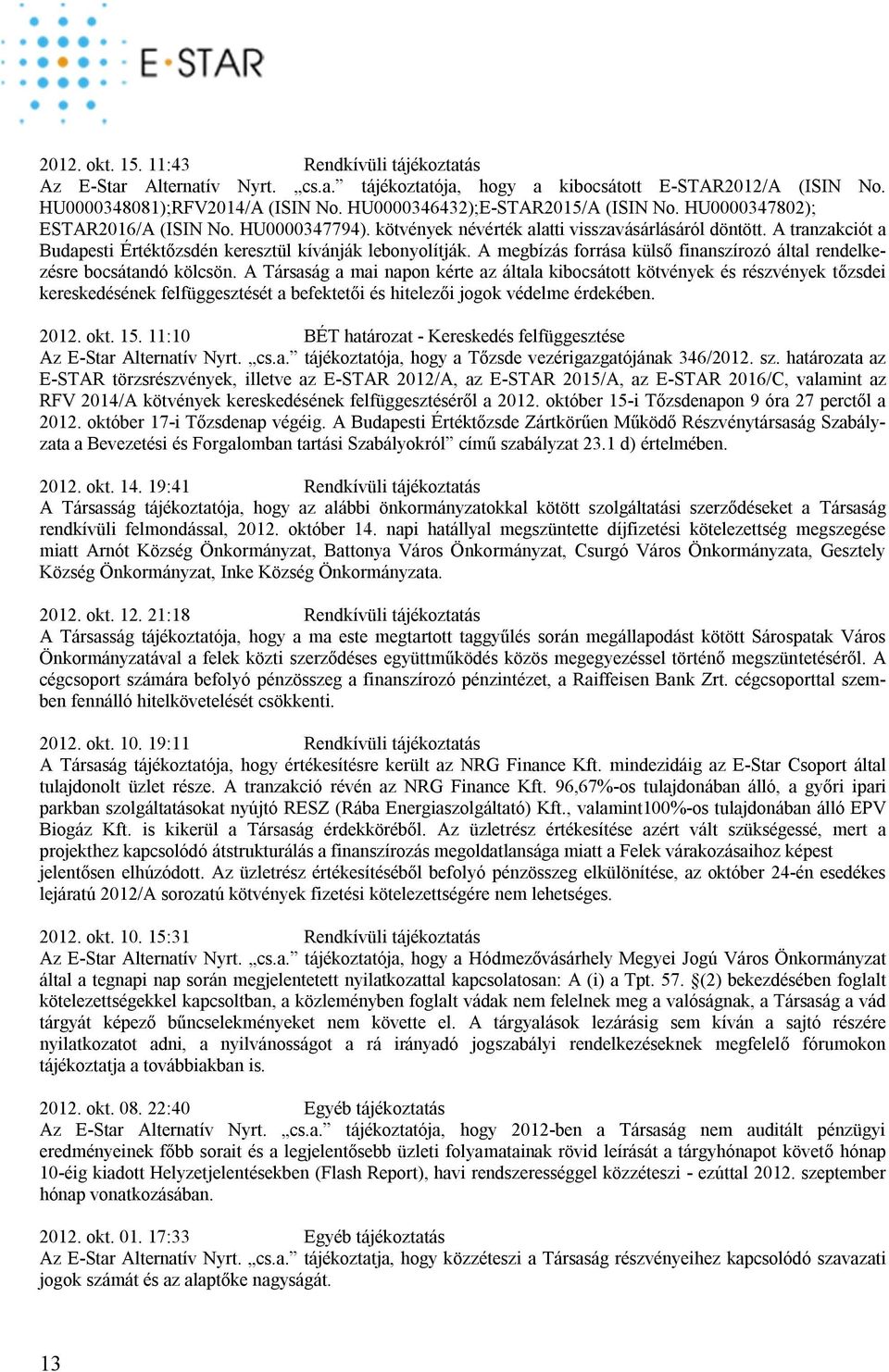 A tranzakciót a Budapesti Értéktőzsdén keresztül kívánják lebonyolítják. A megbízás forrása külső finanszírozó által rendelkezésre bocsátandó kölcsön.