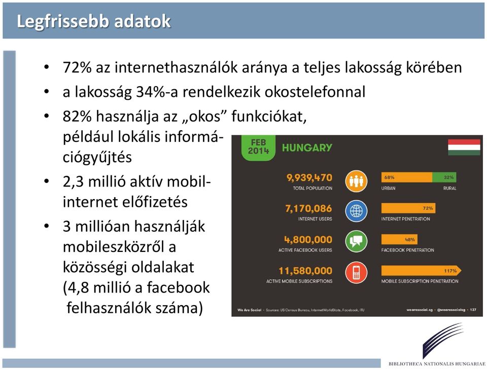 például lokális információgyűjtés 2,3 millió aktív mobilinternet előfizetés 3