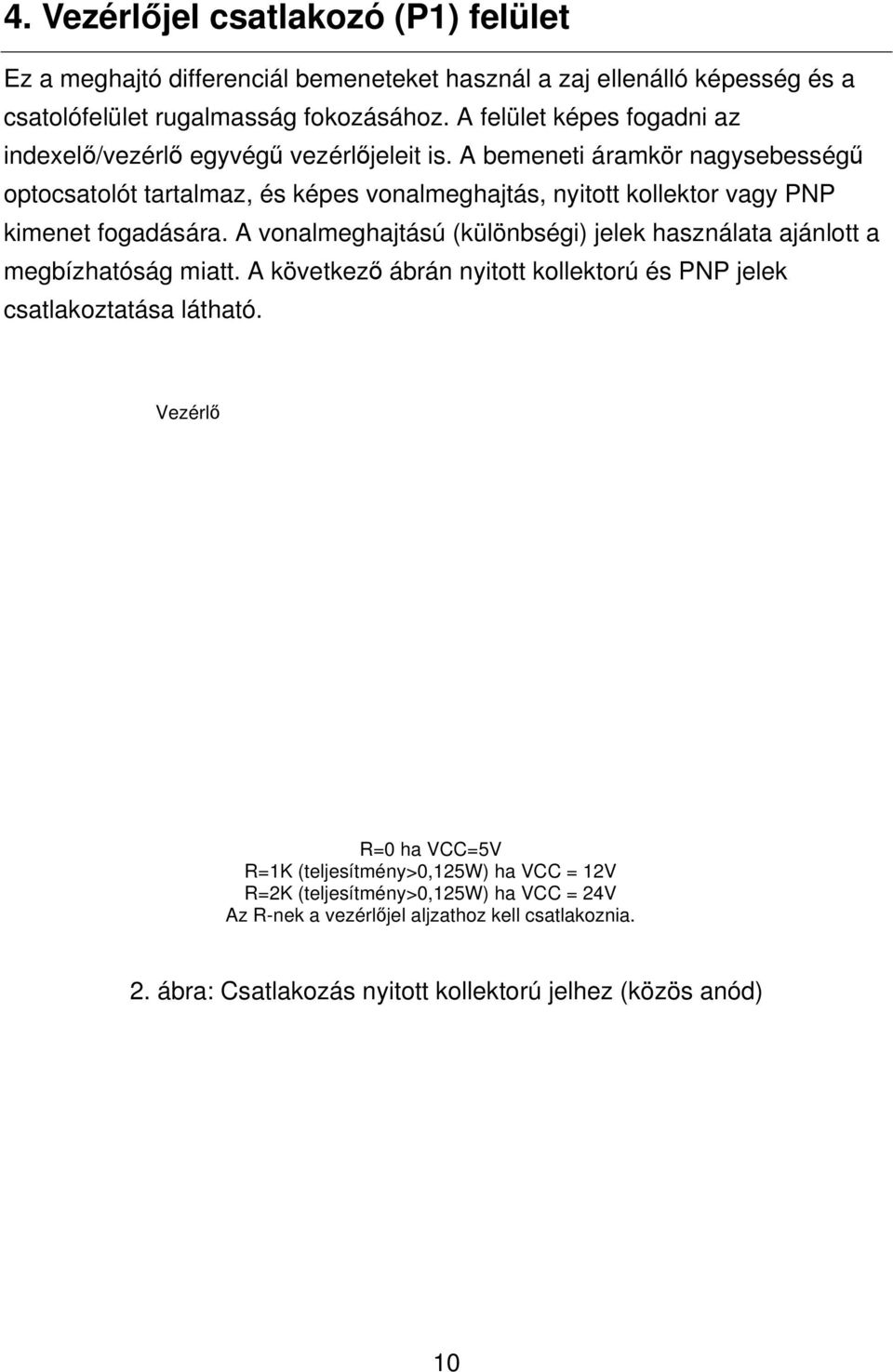 A bemeneti áramkör nagysebességű optocsatolót tartalmaz, és képes vonalmeghajtás, nyitott kollektor vagy PNP kimenet fogadására.