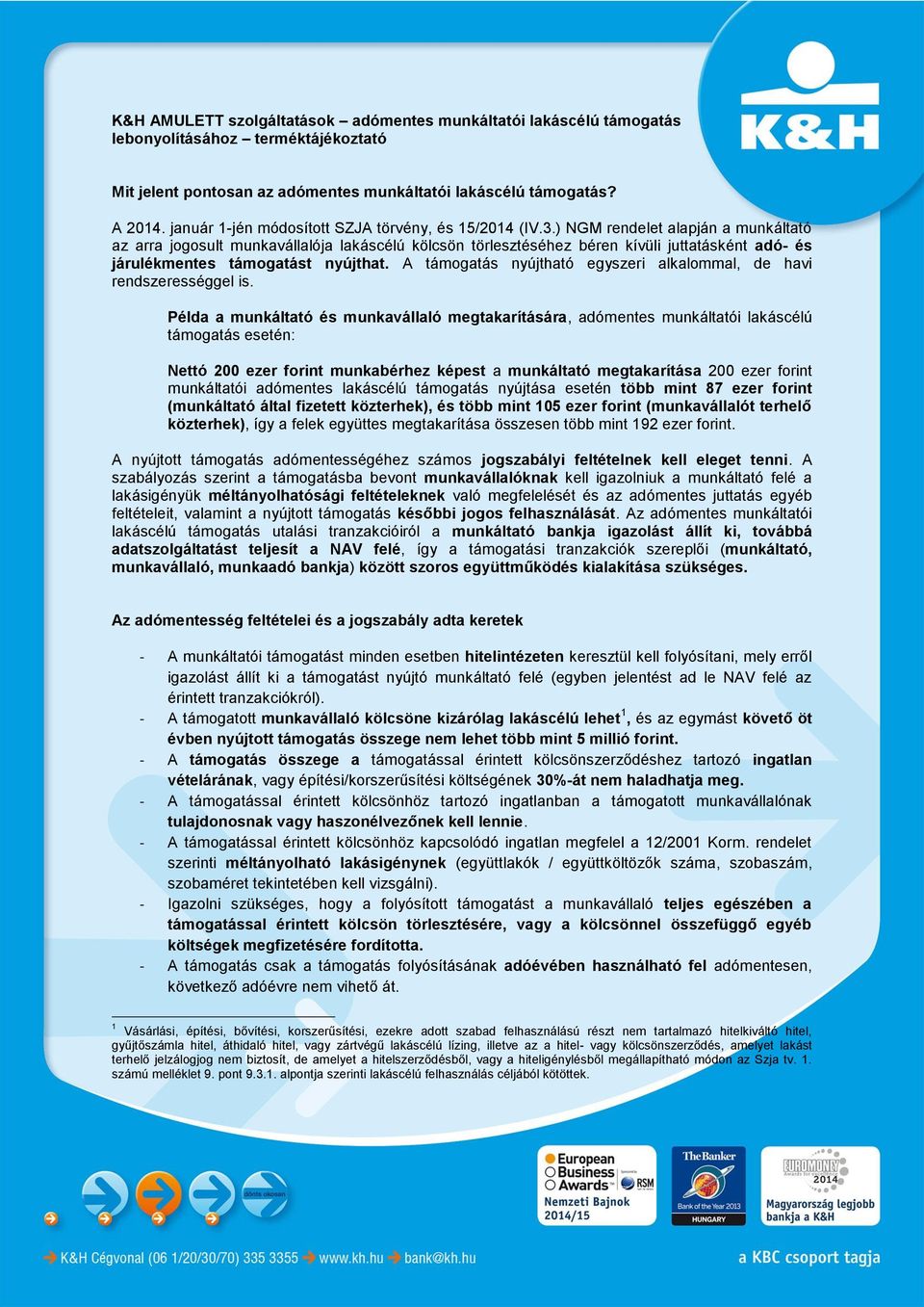 K&H AMULETT szolgáltatások adómentes munkáltatói lakáscélú támogatás  lebonyolításához terméktájékoztató - PDF Free Download