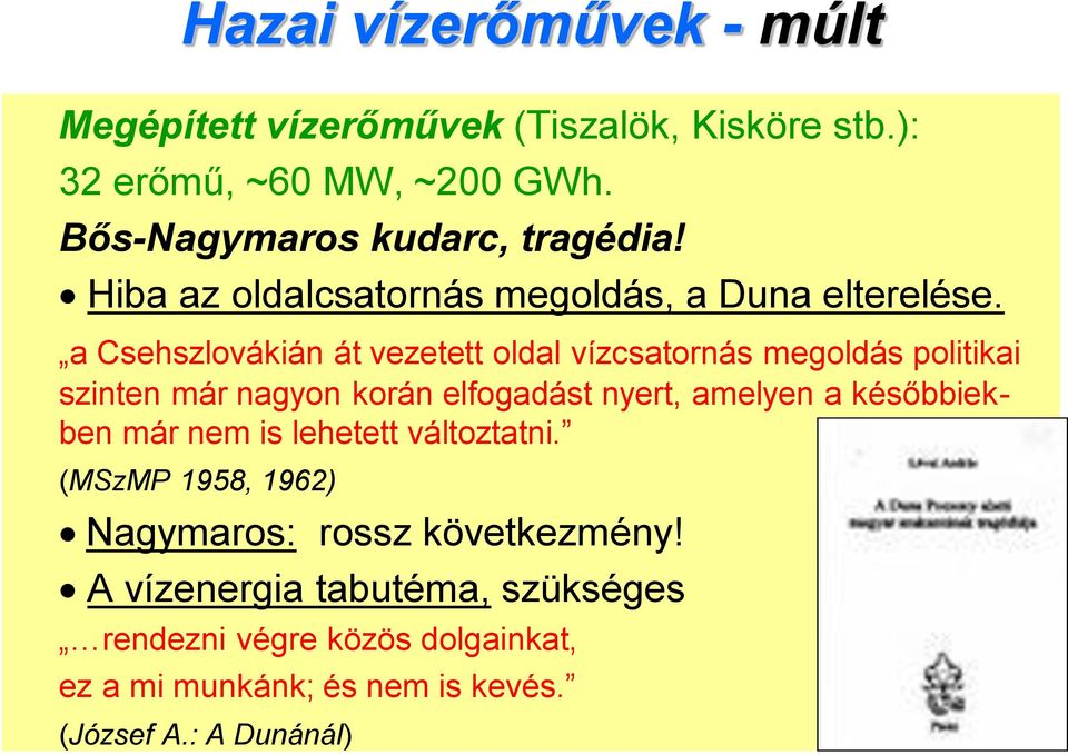 a Csehszlovákián át vezetett oldal vízcsatornás megoldás politikai szinten már nagyon korán elfogadást nyert, amelyen a