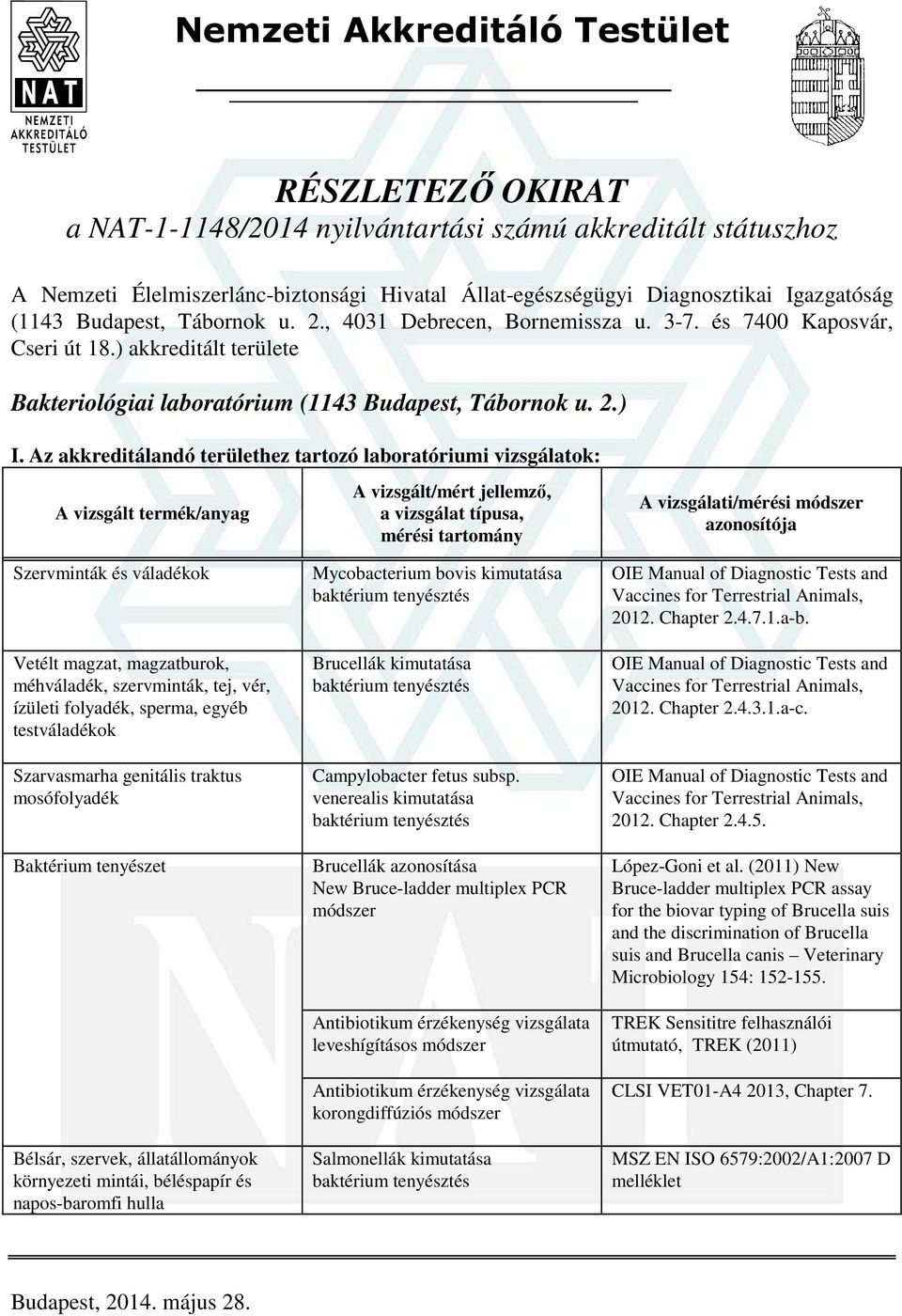 , 4031 Debrecen, Bornemissza u. 3-7. és 7400 Kaposvár, Cseri út 18.