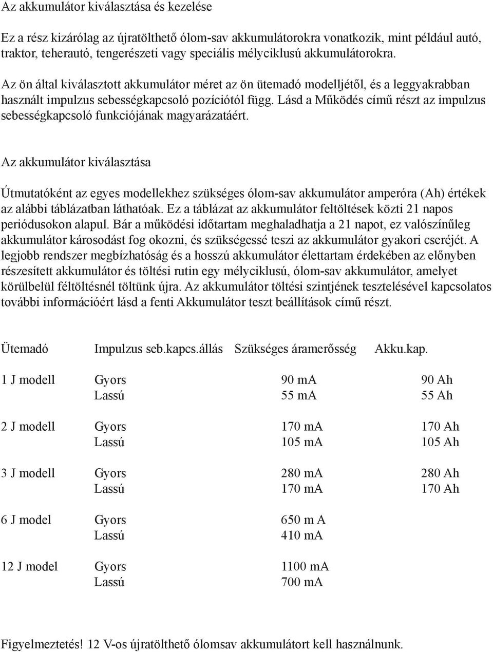 Lásd a Működés című részt az impulzus sebességkapcsoló funkciójának magyarázatáért.
