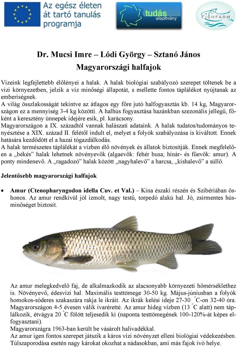 A világ összlakosságát tekintve az átlagos egy főre jutó halfogyasztás kb. 14 kg, Magyarországon ez a mennyiség 3-4 kg közötti.