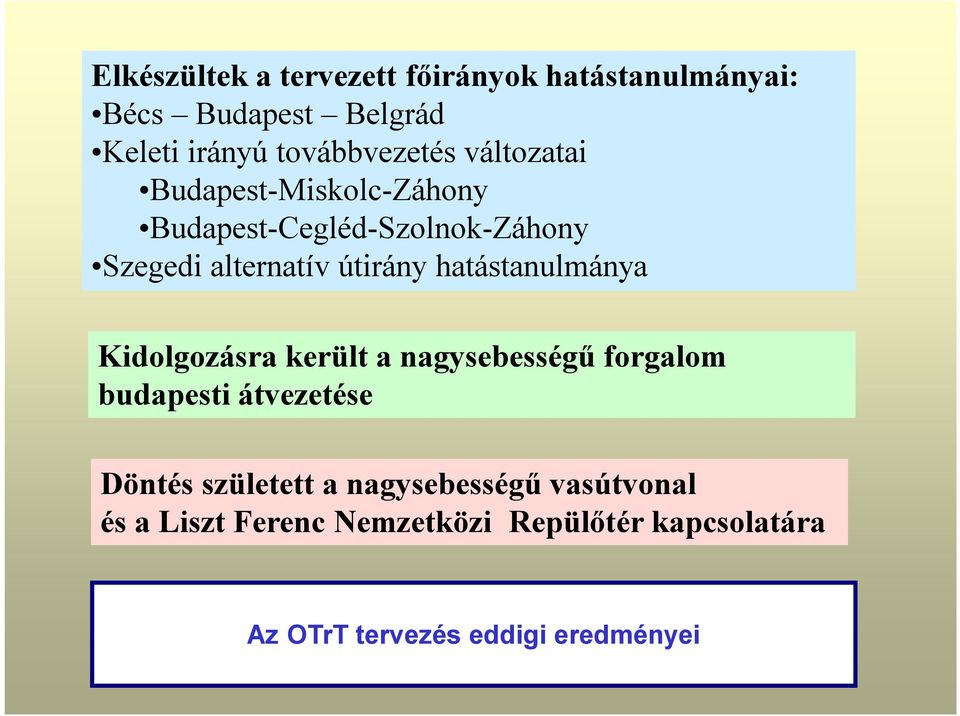 hatástanulmánya Kidolgozásra került a nagysebességű forgalom budapesti átvezetése Döntés született a