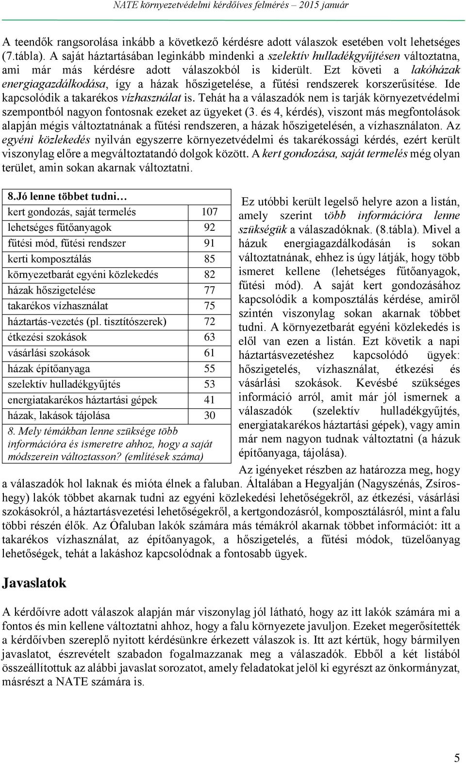 Ezt követi a lakóházak energiagazdálkodása, így a házak hőszigetelése, a fűtési rendszerek korszerűsítése. Ide kapcsolódik a takarékos vízhasználat is.