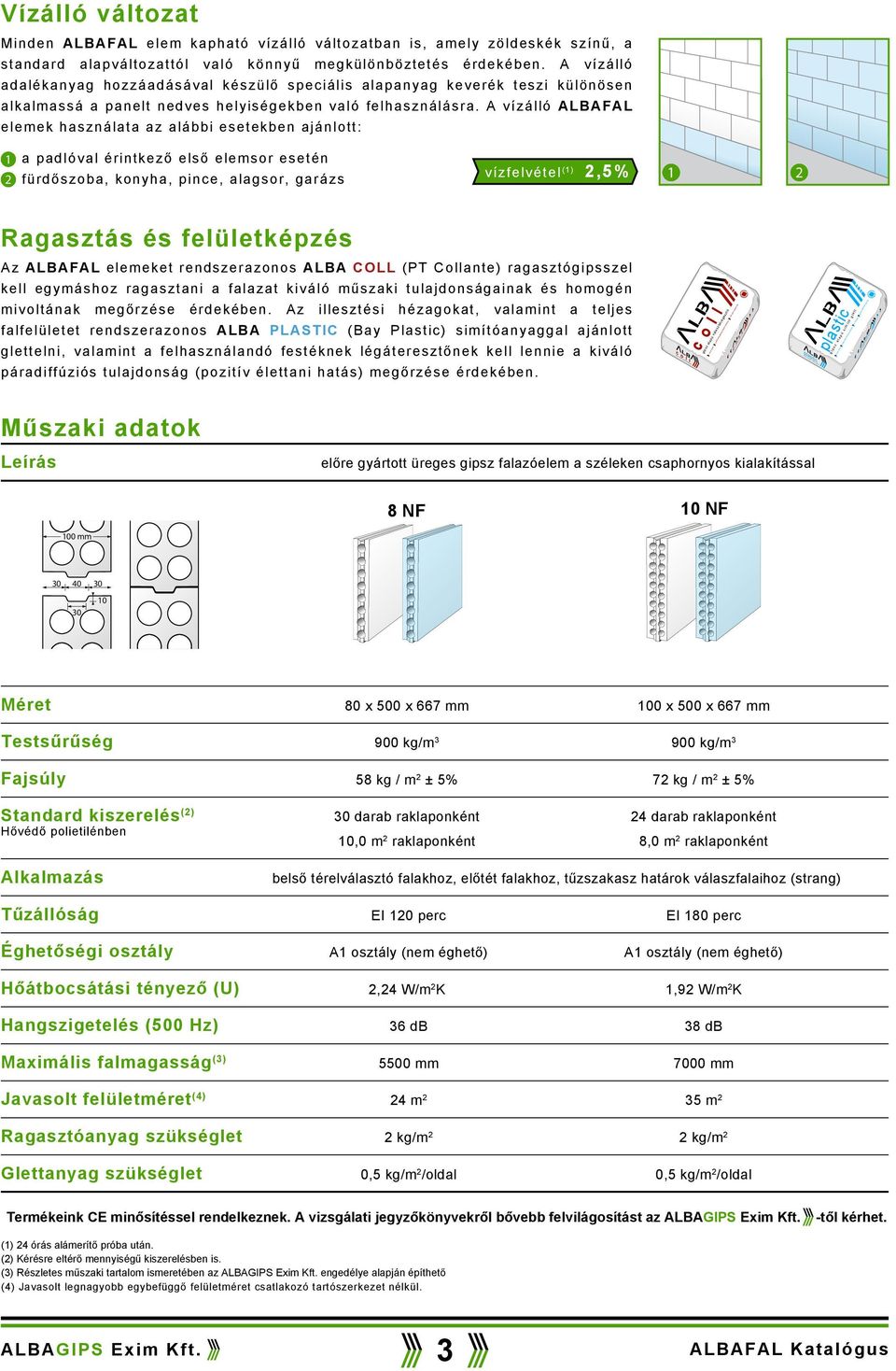 A vízáó ALBAFAL eeme hasznáata az aábbi eseteben ajánott: 1 2 a padóva érintező eső eemsor esetén fürdőszoba, onyha, pince, aagsor, garázs vízfevéte (1) 2,5% 1 2 Ragasztás és feüetépzés Az ALBAFAL