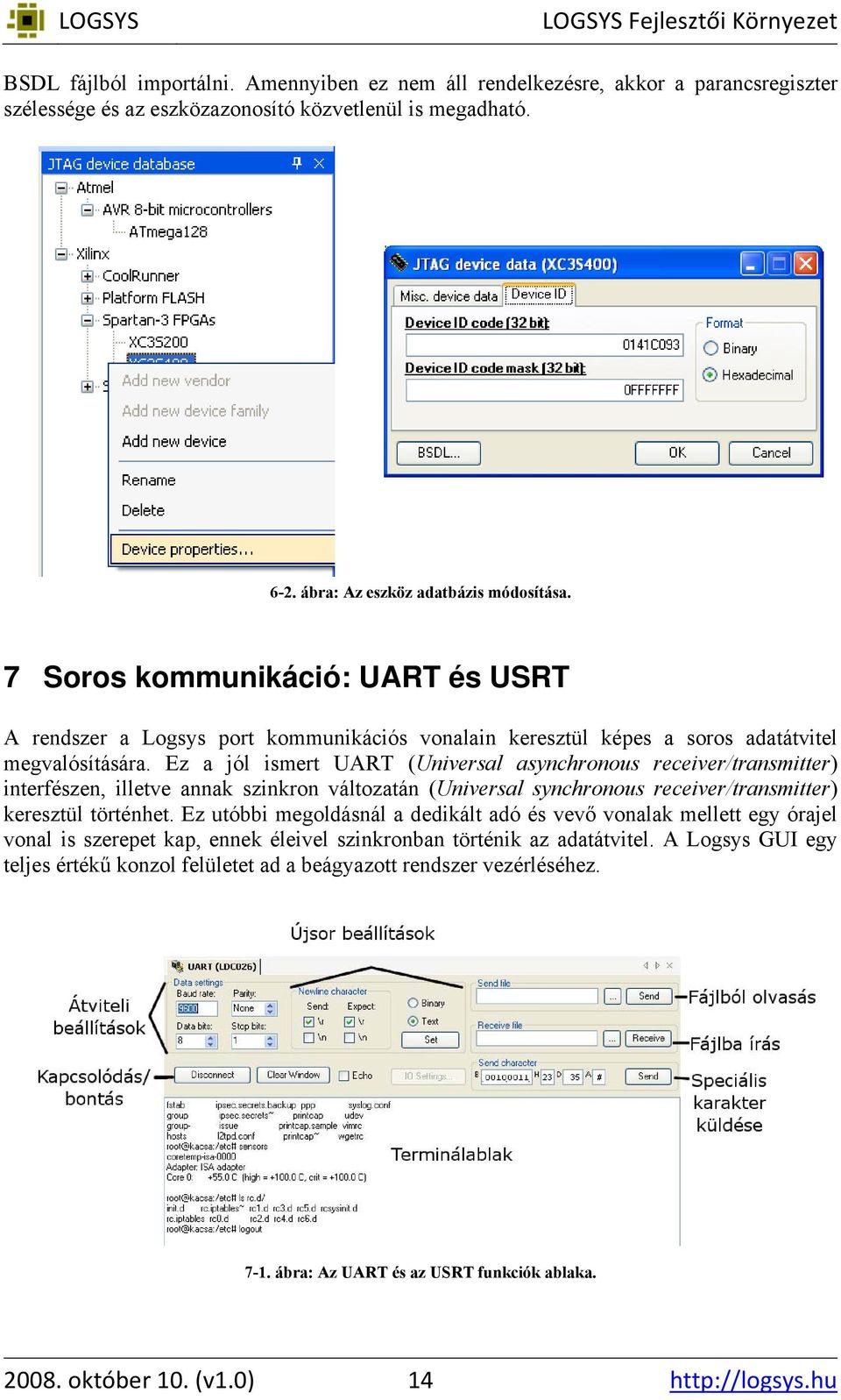 Ez a jól ismert UART (Universal asynchronous receiver/transmitter) interfészen, illetve annak szinkron változatán (Universal synchronous receiver/transmitter) keresztül történhet.