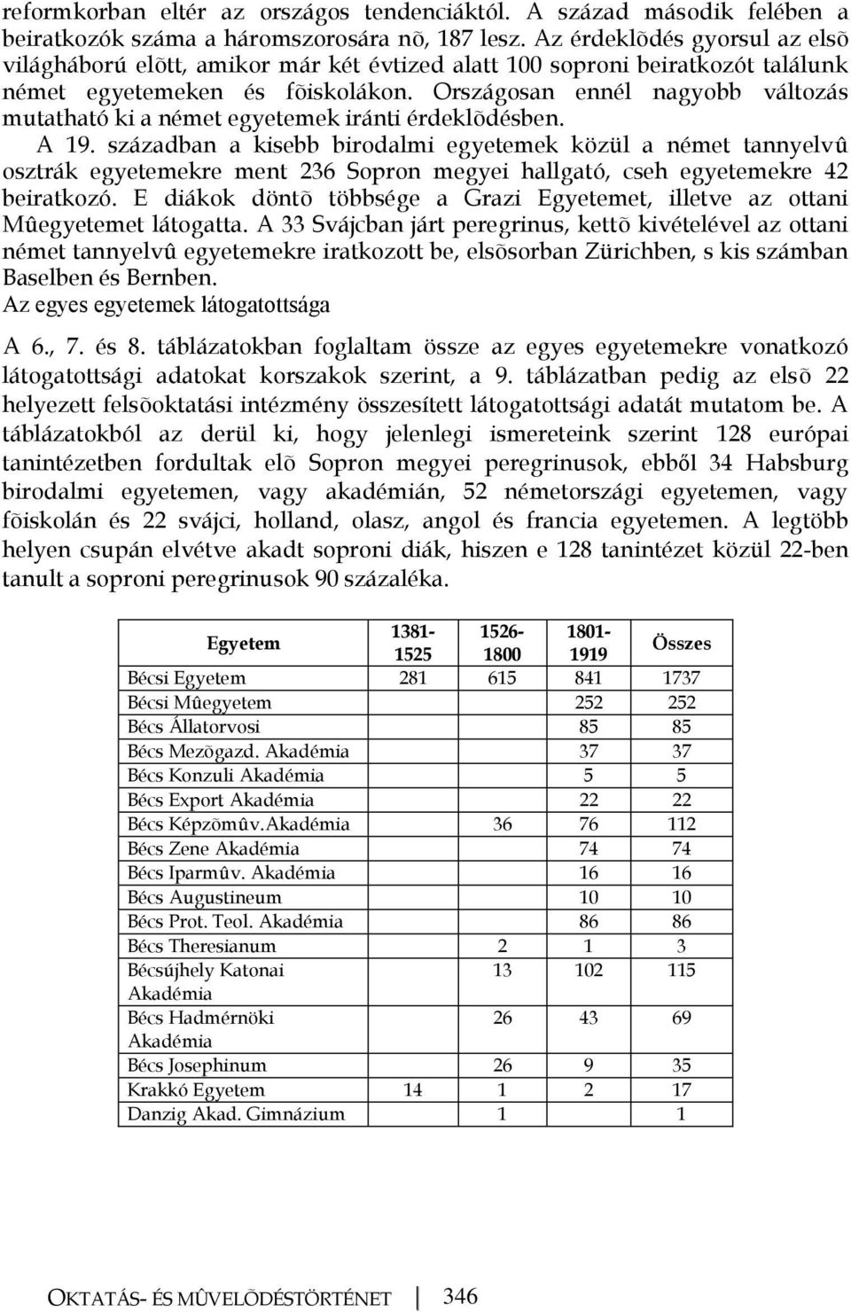 Országosan ennél nagyobb változás mutatható ki a német egyetemek iránti érdeklõdésben. A 19.