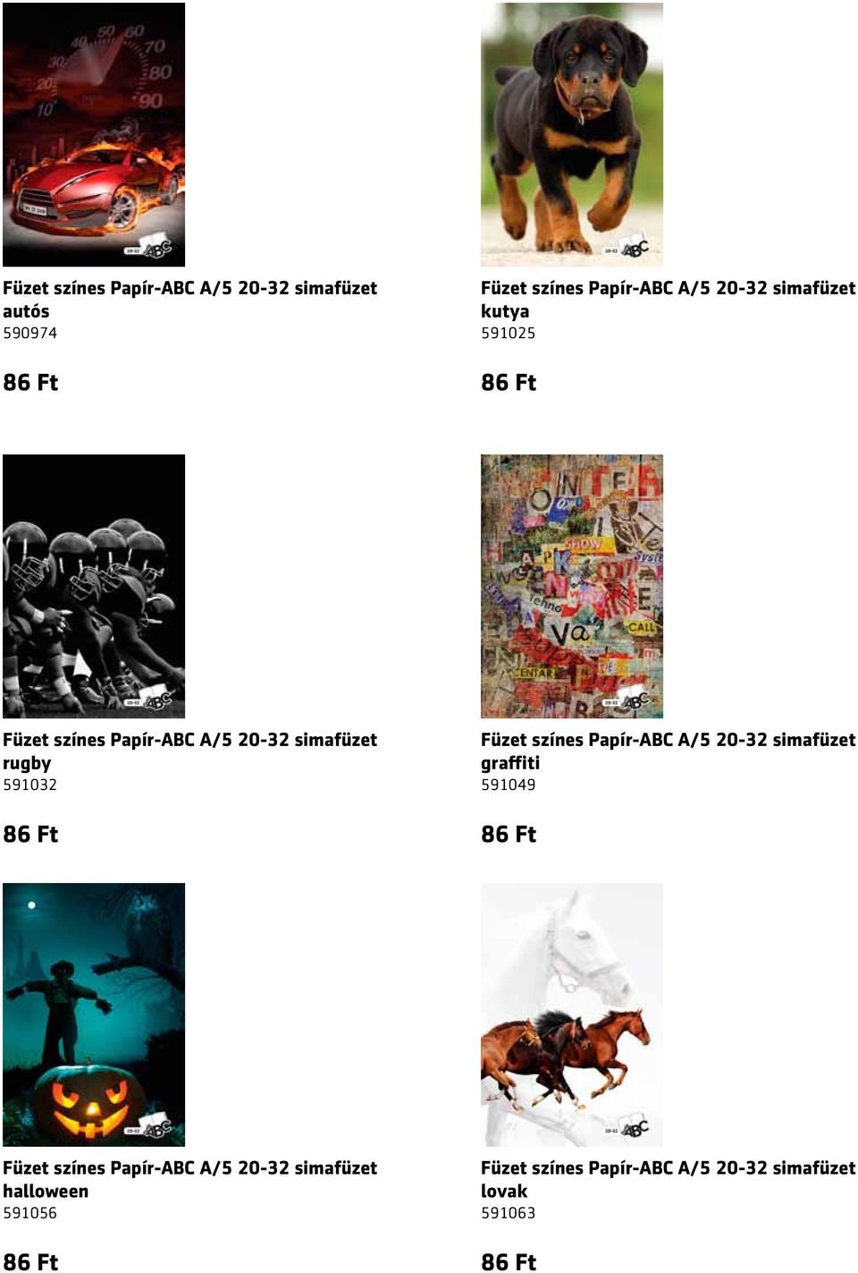 Füzet színes Papír-ABC A/5 20-32 simafüzet graffiti 591049 Füzet színes Papír-ABC A/5