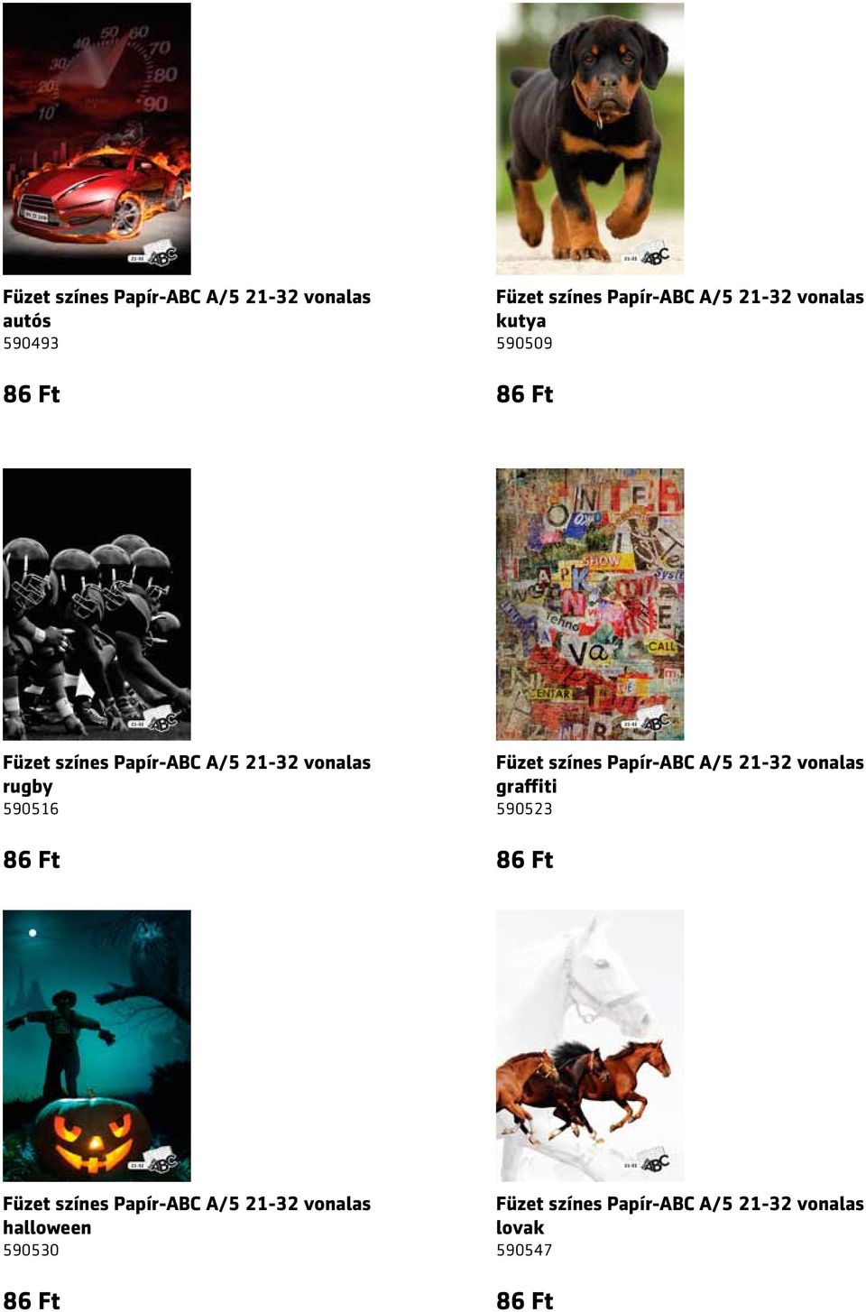 Füzet színes Papír-ABC A/5 21-32 vonalas graffiti 590523 Füzet színes Papír-ABC
