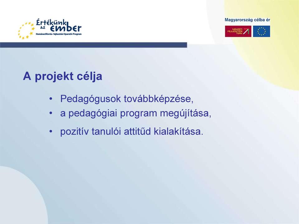 program megújítása, pozitív