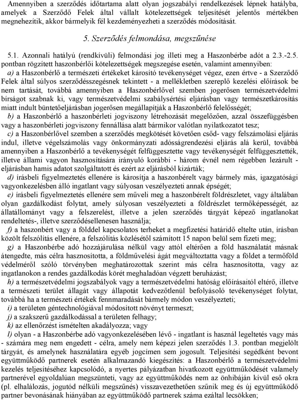 Szerződés felmondása, megszűnése 5.