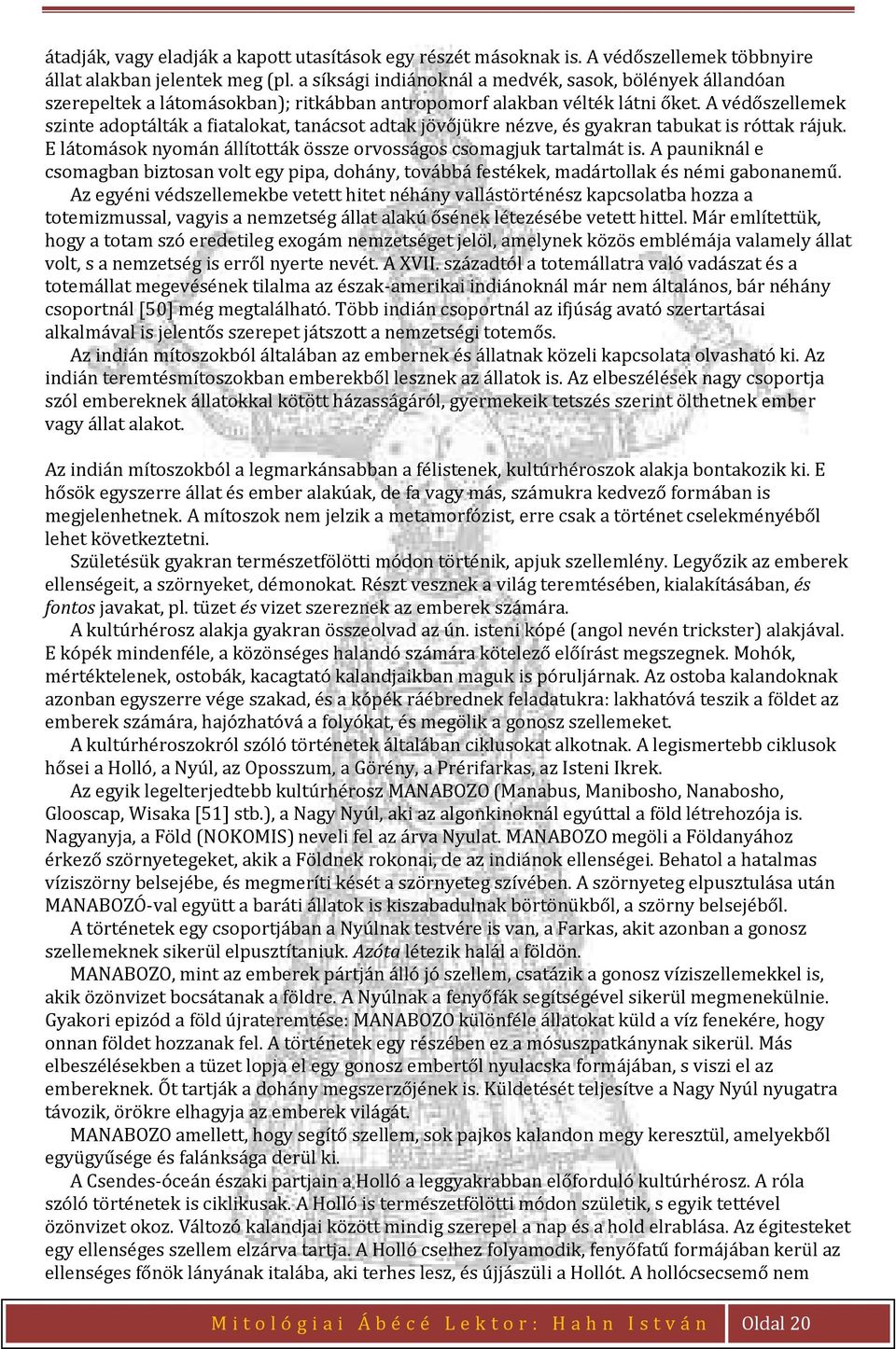 A védőszellemek szinte adoptálták a fiatalokat, tanácsot adtak jövőjükre nézve, és gyakran tabukat is róttak rájuk. E látomások nyomán állították össze orvosságos csomagjuk tartalmát is.