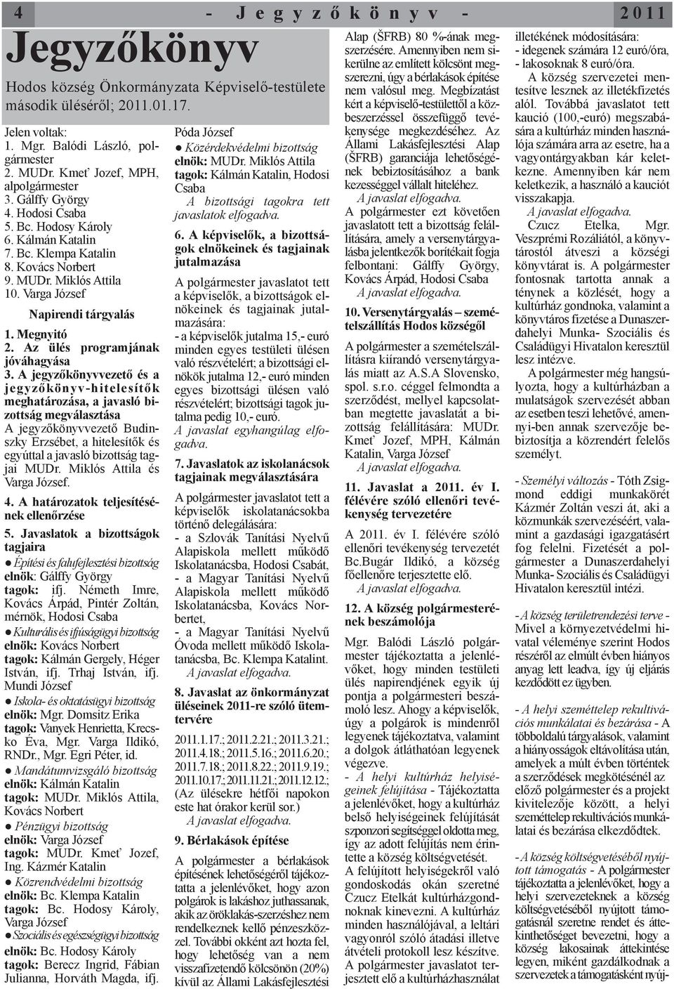 Az ülés programjának jóváhagyása 3.